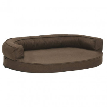 Saltea ergonomică pat de câini, maro, 75x53 cm aspect in/fleece - Img 2