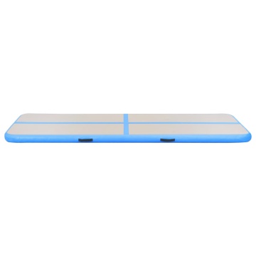 Saltea gimnastică gonflabilă cu pompă albastru 500x100x10cm PVC - Img 9