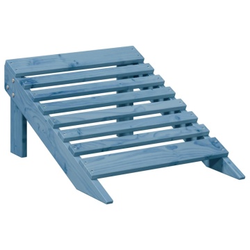Scaun Adirondack cu taburet, albastru, lemn masiv de brad - Img 4