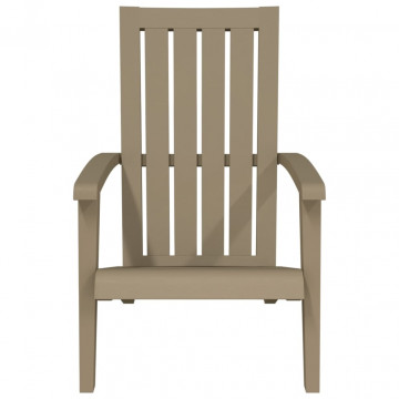 Scaun Adirondack de grădină, maro deschis, polipropilenă - Img 3