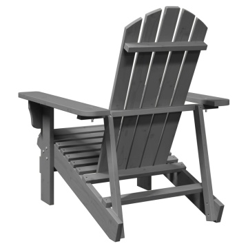 Scaun Adirondack, gri, 69x85x90,5 cm, lemn masiv de brad - Img 8