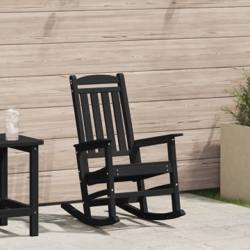 Scaun balansoar grădină Negru 70x92x108 cm HDPE - Img 1