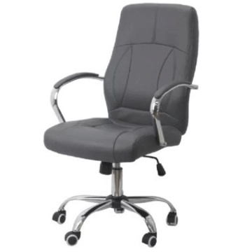 Scaun birou OFF 331, mecanism inclinare, piele ecologica, baza cromata, 110 kg, negru - Img 4