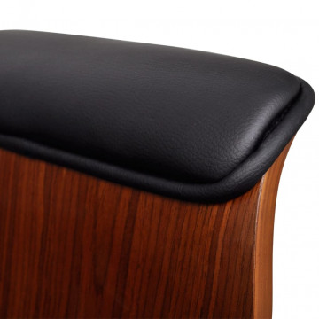 Scaun cu brațe pivotant, lemn curbat și piele ecologică - Img 3
