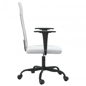 Scaun de birou, alb, plasă textilă și piele ecologică - Img 4