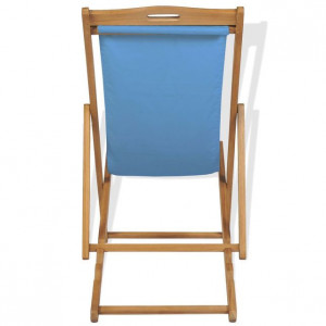 Scaun de exterior, albastru, 56 x 105 x 96 cm, lemn de tec - Img 5