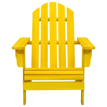 Scaun de grădină Adirondack, galben, lemn masiv de brad - Img 2