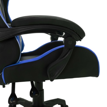 Scaun de jocuri cu LED RGB, albastru și negru, piele ecologică - Img 7