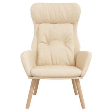 Scaun de relaxare, crem, material textil - Img 3