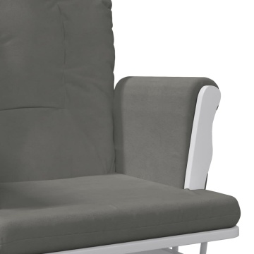 Scaun de relaxare glisant cu taburet, gri închis, textil - Img 7