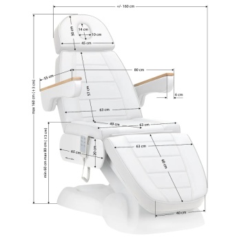 Scaun electric cosmetic SILLON Lux 273b 3 motoare alb - Img 9