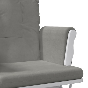 Scaun glisant cu taburet, gri deschis, material textil - Img 7