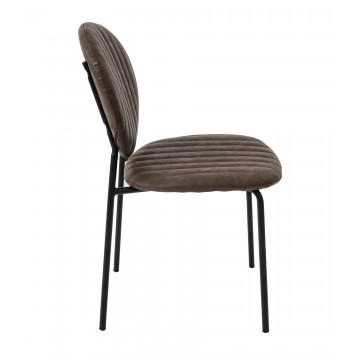 Scaun living, tapitat cu piele ecologica, s-178, maro - Img 2