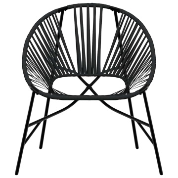 Scaun ouă de grădină Negru Poly Rattan - Img 4