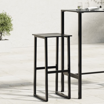 Scaune bar 4 buc. negru 38x38x80 cm oțel vopsit electrostatic - Img 1