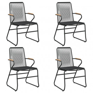 Scaune de grădină, 4 buc., negru, 58x59x85,5 cm, ratan PVC - Img 2