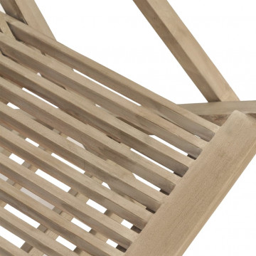 Scaune de grădină pliante 2 buc. gri 56x61x89 cm lemn masiv tec - Img 6