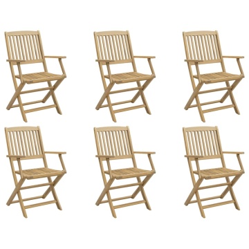 Scaune grădină pliabile 6 buc. 54,5x58x90 cm lemn masiv acacia - Img 2