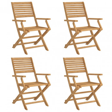 Scaune grădină pliante 4 buc 54,5x61,5x86,5cm lemn masiv acacia - Img 2