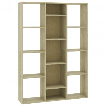 Separator cameră/Bibliotecă, stejar sonoma, 100x24x140 cm, PAL - Img 2