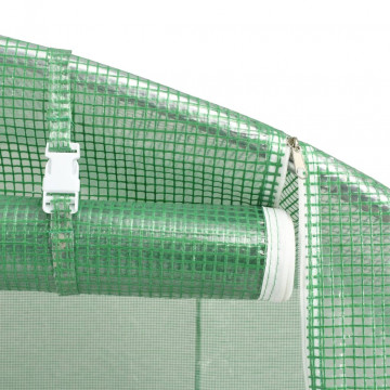 Seră cu cadru din oțel, verde, 10 m², 5x2x2,3 m - Img 7
