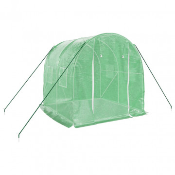 Seră cu cadru din oțel, verde, 4 m², 2x2x2 m - Img 3