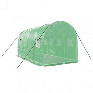 Seră cu cadru din oțel, verde, 8 m², 4x2x2 m - Img 5