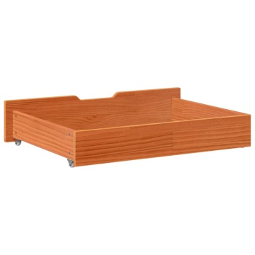 Sertare de pat 2 buc. 80x55x16 cm maro ceruit lemn masiv de pin - Img 5