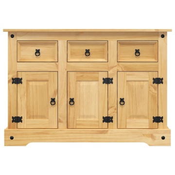 Servantă Corona, maro, 112x44x78 cm, lemn masiv de pin mexican - Img 3