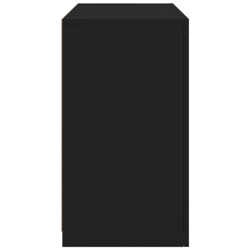 Servantă cu lumini LED, negru, 60,5x37x67 cm - Img 7