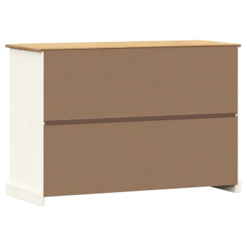 Servantă cu sertare VIGO, alb, 113x40x75 cm, lemn masiv de pin - Img 6