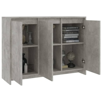 Servantă, gri beton, 102x33x75 cm, lemn prelucrat - Img 4