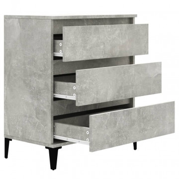 Servantă, gri beton, 60x35x70 cm, lemn prelucrat - Img 6