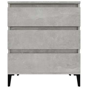 Servantă, gri beton, 60x35x70 cm, lemn prelucrat - Img 8