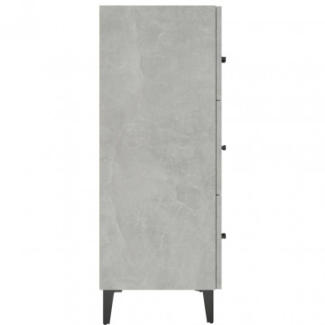 Servantă, gri beton, 69,5x34x90 cm, lemn prelucrat - Img 6