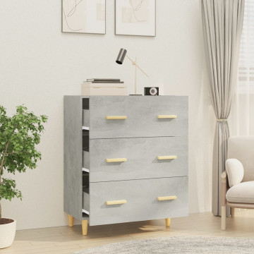 Servantă, gri beton, 70x34x90 cm, lemn prelucrat - Img 5