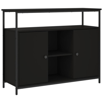 Servantă, negru, 100x35x80 cm, lemn prelucrat - Img 2