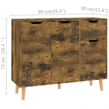 Servantă, stejar somona, 90x30x72 cm, PAL - Img 7