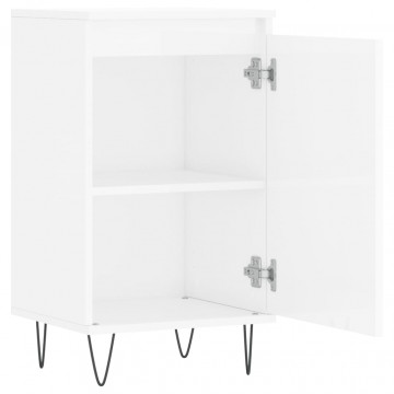 Servante, 2 buc., alb extralucios, 40x35x70 cm, lemn prelucrat - Img 6