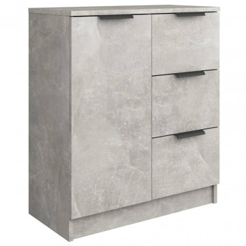Servante, 2 buc., gri beton, 60x30x70 cm, lemn prelucrat - Img 8