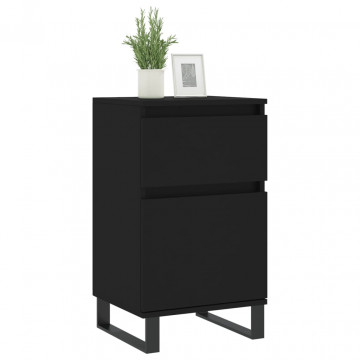 Servante, 2 buc., negru, 40x35x70 cm, lemn prelucrat - Img 3