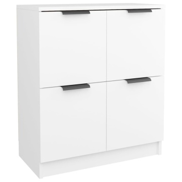 Servante, 2 piese, alb, 60x30x70 cm, lemn prelucrat - Img 3