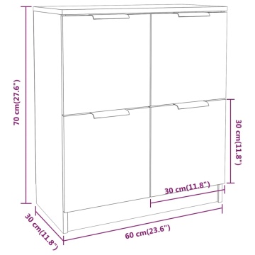 Servante, 2 piese, stejar sonoma, 60x30x70 cm, lemn prelucrat - Img 6
