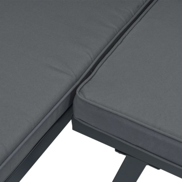 Set canapea de grădină, 3 piese, cu perne, negru, aluminiu - Img 7