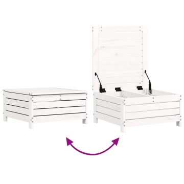 Set canapea de grădină, 6 piese, alb, lemn masiv pin - Img 6