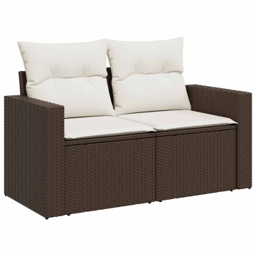 Set canapele de grădină cu perne, 6 piese, maro, poliratan - Img 4