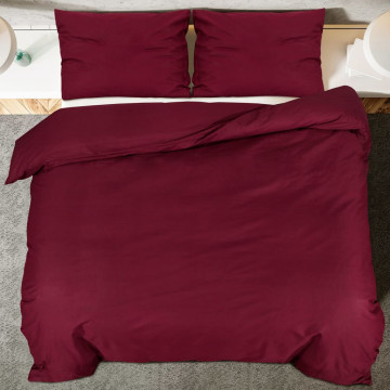 Set cu husă de pilotă, roșu bordo, 220x240 cm, microfibră - Img 8