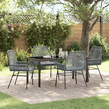 Set de 5 Mobilier de Grădină cu Perne Gri Ratan Sintetic - Img 1