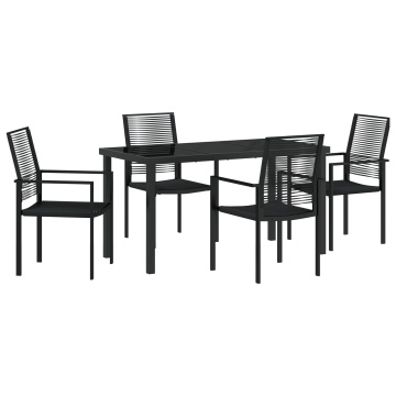 Set de 5 Piese de Dining pentru Grădină Negru Rattan PVC - Img 2