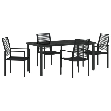 Set de 5 piese pentru dining în grădină Negru Ratan PVC - Img 2